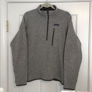 Patagonia light grey 1/4 zip pullover